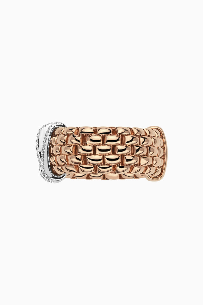 Fope Panorama Ring in Rose Gold with Diamond Pave in medium size