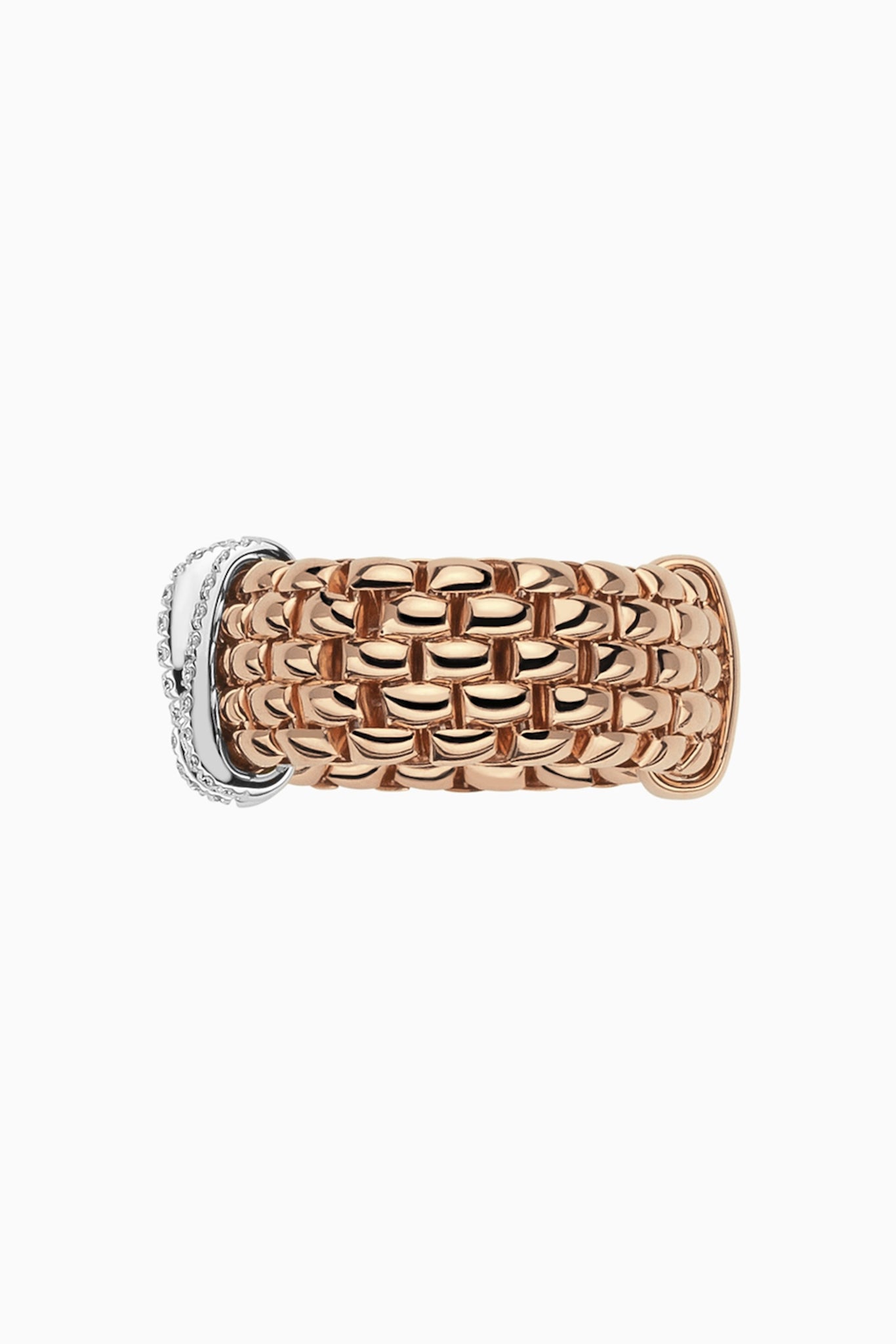 Load image into Gallery viewer, Fope Panorama Ring in Rose Gold with Diamond Pave in medium size