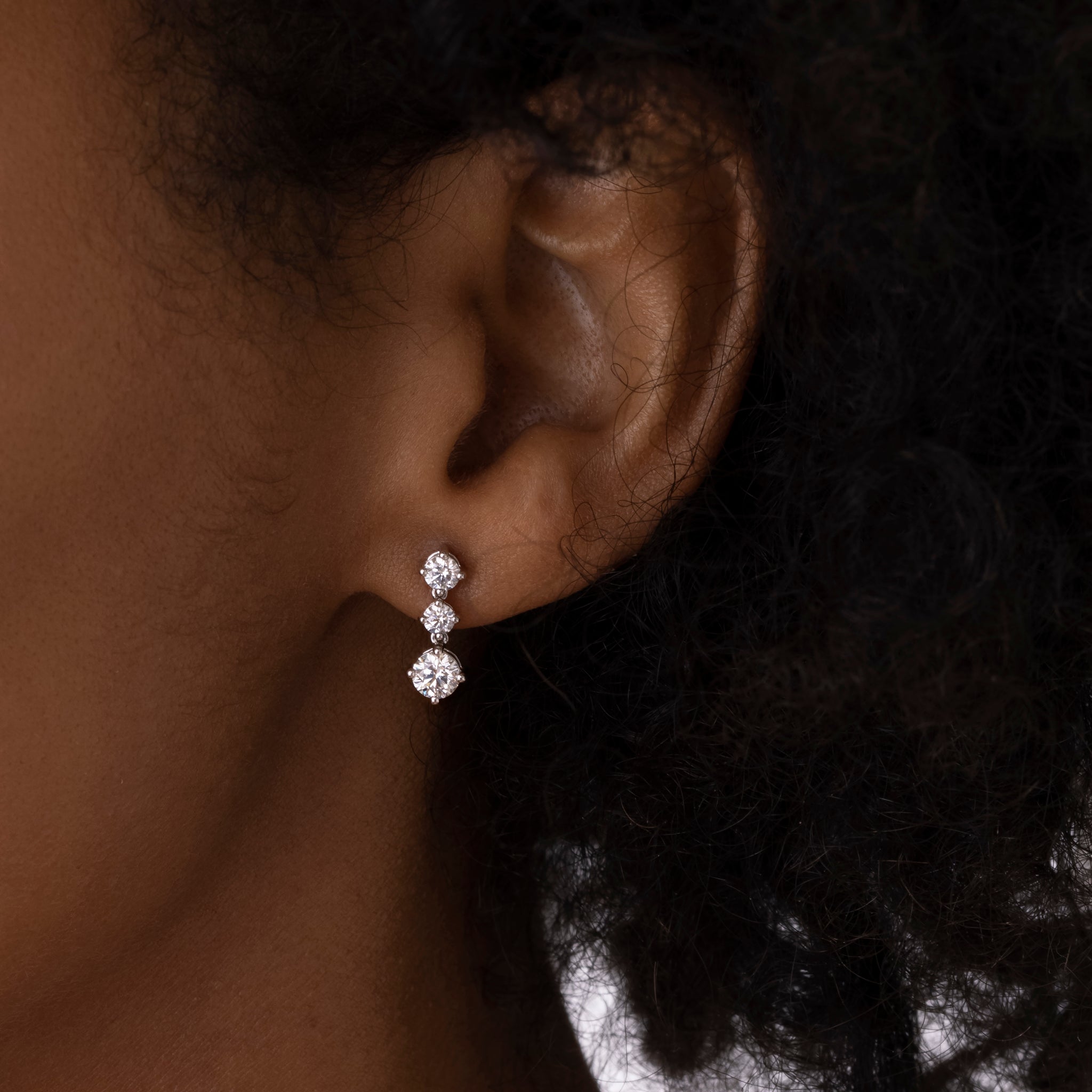 Diamond ear drops sale