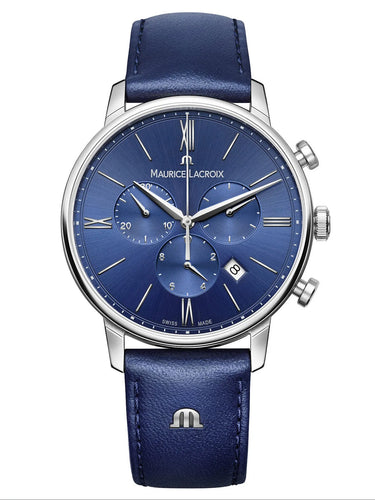 Maurice Lacroix ELIROS Chronograph Blue 40mm on Leather