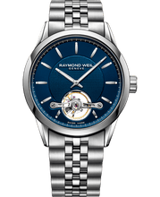 Load image into Gallery viewer, Raymond Weil Freelancer Calibre RW1212 Open Heart Blue on Bracelet
