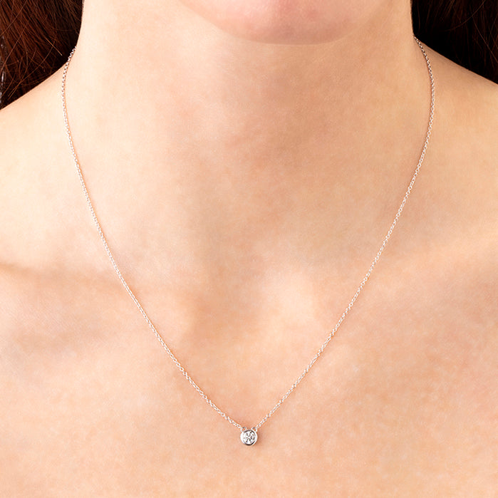 Bezel solitaire deals necklace