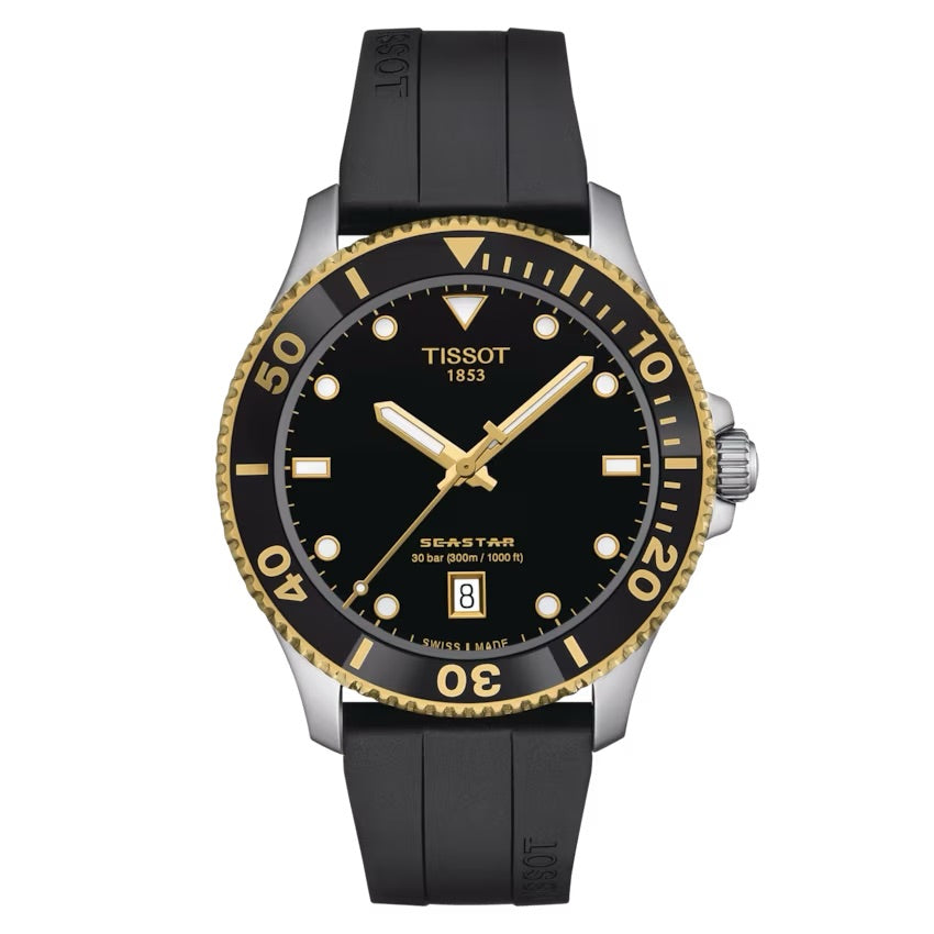 TISSOT SEASTAR 1000 40MM BLACK ON RUBBER