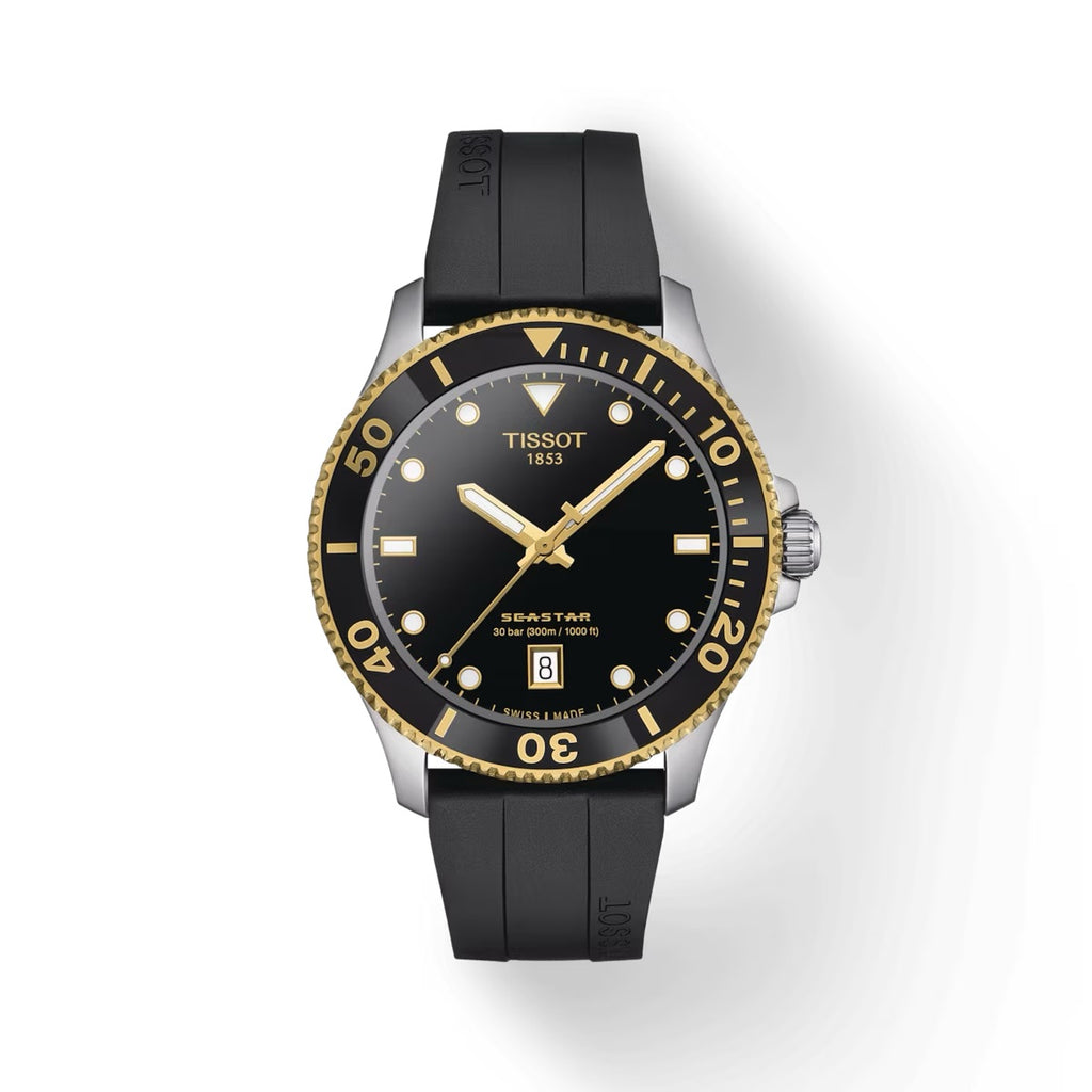 TISSOT SEASTAR 1000 40MM BLACK ON RUBBER Wamada Jewellery