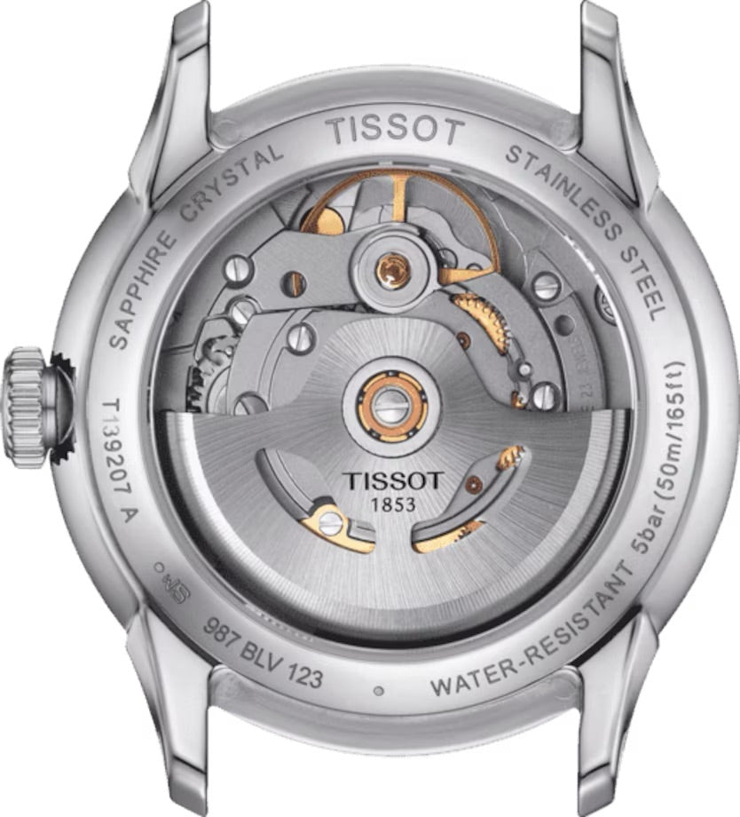 TISSOT CHEMIN DES TOURELLES POWERMATIC 80 34 MM BLUE LEATHER