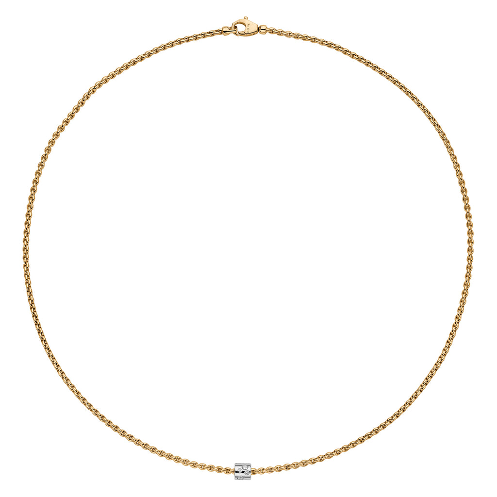 Fope Aria Yellow Gold Necklace with Diamond