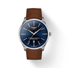 Load image into Gallery viewer, TISSOT CHEMIN DES TOURELLES POWERMATIC 80 42 MM BLUE ON LEATHER