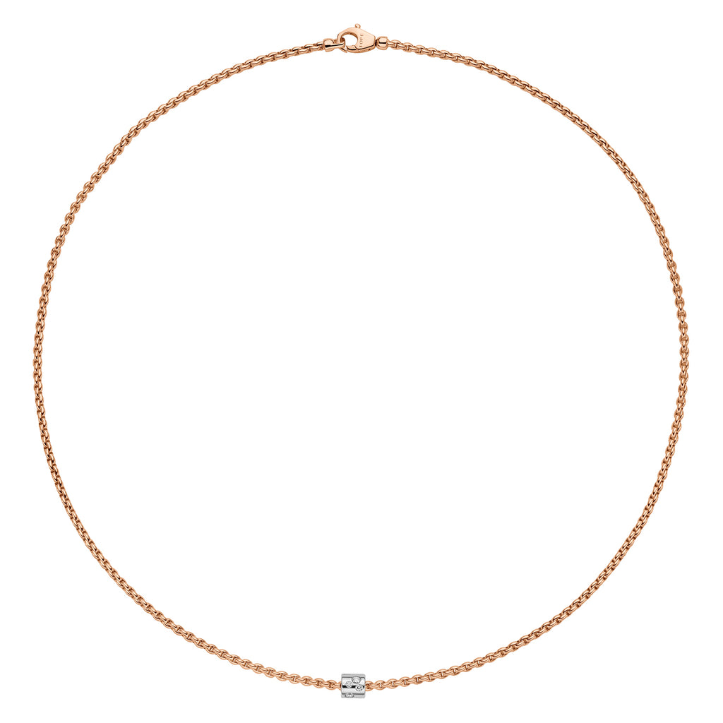 Fope Aria Rose Gold Necklace with Diamond