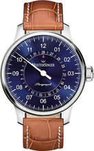 Load image into Gallery viewer, MeisterSinger Perigraph Blue Dial with dark brown strap