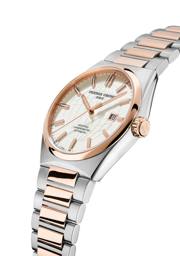 FREDERIQUE CONSTANT HIGHLIFE AUTOMATIC COSC RG PLATED 2 TONES SILVER DIAL
