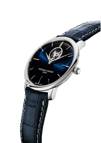 FREDERIQUE CONSTANT SLIMLINE HEART BEAT AUTOMATIC BLUE DIAL