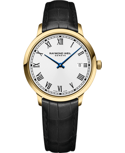 Raymond Weil Toccata Men's Classic Gold PVD Leather Quartz Watch, 39 mm