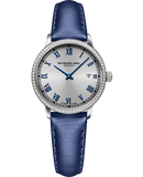 Raymond Weil Toccata Ladies 76 Diamonds Blue Satin Strap Quartz Watch, 29 mm